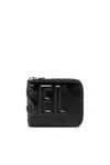 Diesel Leather Zip Wallet With Embossed Logo In Black