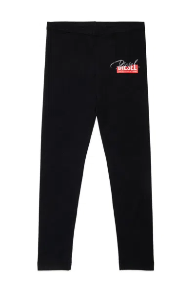 Diesel Kids' Leggings Pants With Logo In Black