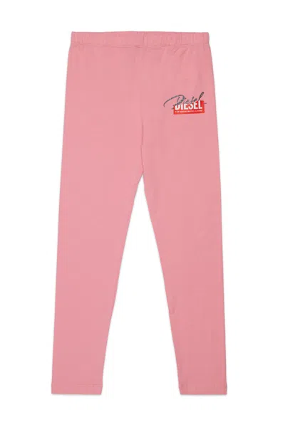 Diesel Kids' Leggings Pants With Logo In Pink