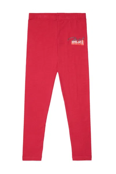 Diesel Kids' Leggings Pants With Logo In Red