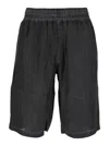 Diesel Leon Black Bermuda Pants With Elastic Waist And Two Rear Welt Pockets In Tech Fabric Man In Multicolor