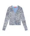 Diesel Leopard Print Cardigan In Blue