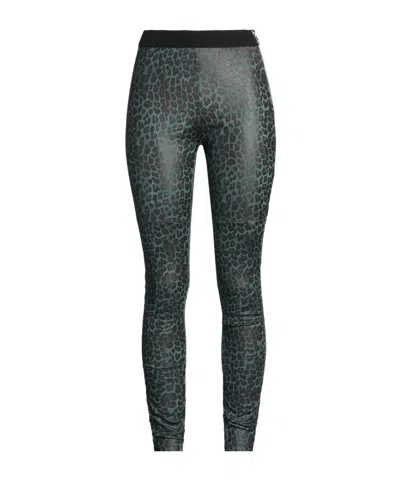 Diesel Leopard Print Skinny Pants In Black