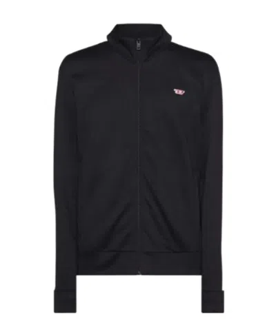 Diesel Letter D Zipper Sweater In Black
