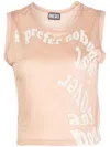 Diesel Lettering-print Sleeveless Top In Nude