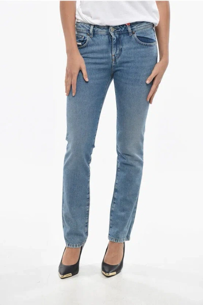 Diesel Library Mid Washed Slim Fit Denims 17cm In Blue