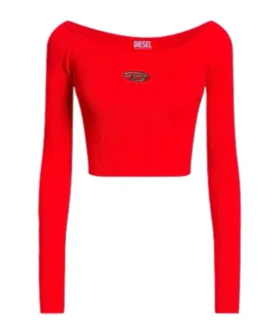 Diesel Light And Thin Knitted Sweater In Red