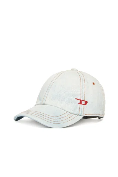 Diesel Light Bleached Denim Baseball Cap In Blue