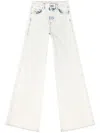Diesel D-akemi L.32 Wide-leg High-waisted Denim Pants In White