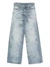Diesel Light Blue Acid-wash Wide-leg Jeans In Blue