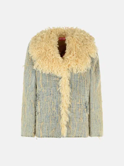 Diesel Light Blue Cotton Blend Jacket
