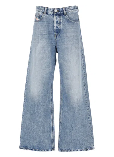 Diesel Light Blue Cotton Flared Jeans