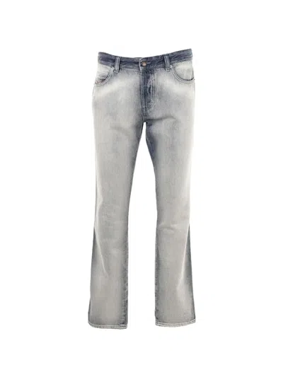 Diesel Light Blue Cotton Lyocell Trousers In Purple