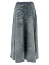 Diesel High Waist Distressed Skirt Collection In Blue