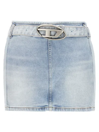DIESEL LIGHT BLUE DE-FLIP-S DENIM MINISKIRT