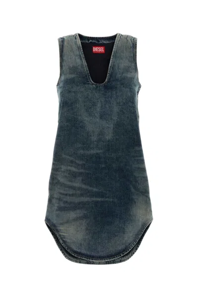 DIESEL LIGHT BLUE DE-LARIS MINI DRESS