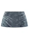 Diesel De-nora Denim Mini Skirt In Blue