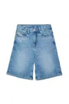 Diesel Logo-patch Denim Shorts In Blue