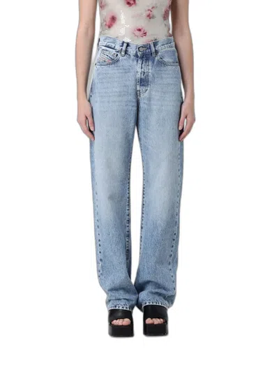Diesel Light Blue High-waisted Straight Jeans