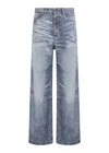 Diesel Relaxed Fit Wide Leg Trousers With Pockets In Blue