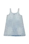 Diesel Light Denim Dress With Microstones In Blue