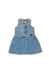 Diesel Abito In Denim Chiaro Con Logo Oval D In Blue