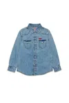 Diesel Camicia In Denim Chiaro Con Logo Oval D In Blue