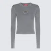 Diesel Woman Sweater Grey Size M Cotton In Grey