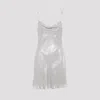Diesel Short Metallic Dress With Cowl Neck In Light Grey