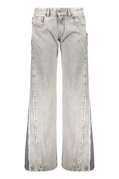 Diesel Light Jeans Wide Leg In Gray