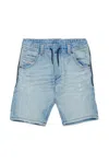 Diesel Light Joggjeans Shorts With Rips In Blue