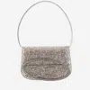 Diesel Structured Bag In Glittery Leather In Light Pink