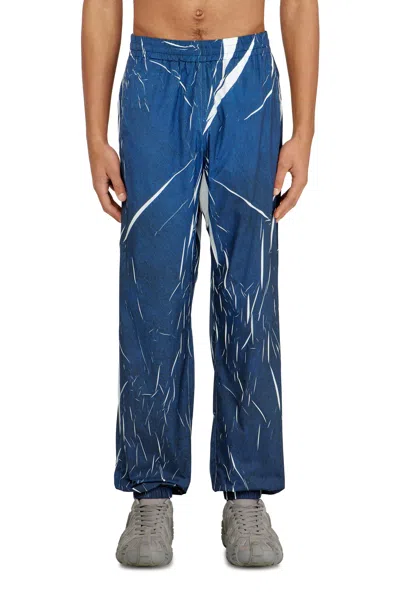 Diesel Light Track Pants With Denim-effect Print In Blue