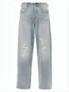 Diesel Light-wash Denim Pants With Distressed Details In Blue