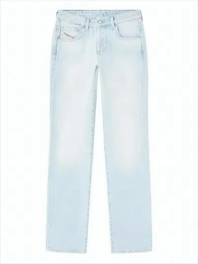 Diesel Light Wash Denim Trousers In Blue