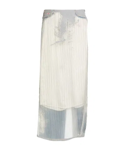 Diesel Light-colored Denim Midi Skirt In Blue