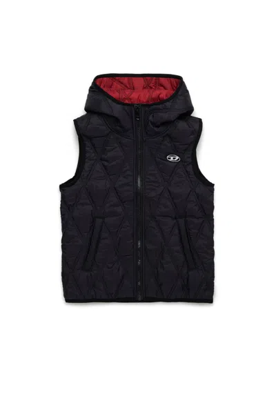 Diesel Lightweight Diamond-pattern Quilted Vest In Black