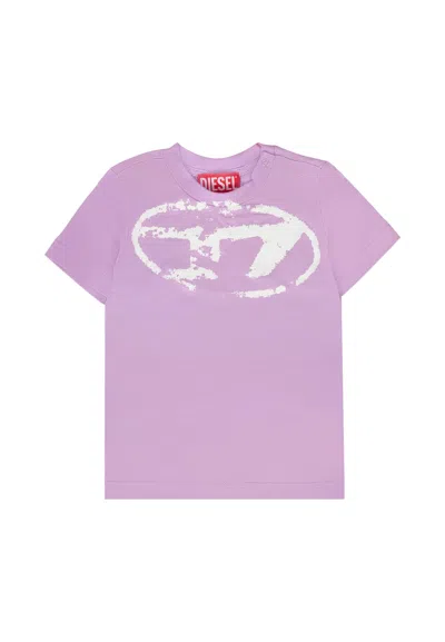 Diesel Kids' Lilac T-shirt For Baby Girl With Logo In Pink