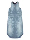 Diesel Lina Sleeveless Denim Dress In Blue