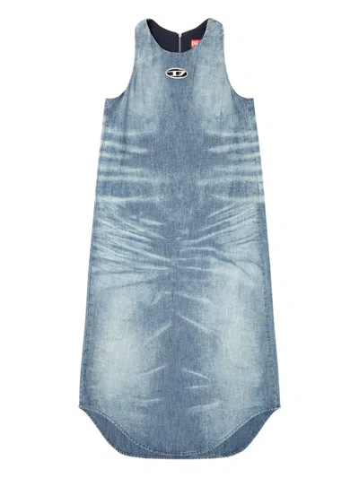 Diesel Lina Sleeveless Denim Dress In Blue
