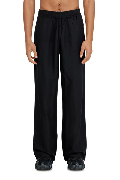 Diesel Linen-blend Pants In Black