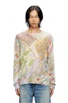 Diesel Linen Jumper With Medieval Print In Multicolor