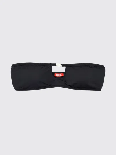 Diesel Oval D Bandeau Bra In Black