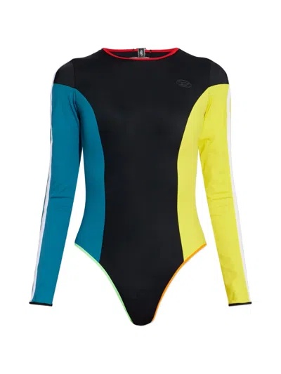 Diesel Livia-d-pop Colourblock Swimsuit In Black