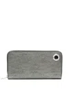 Diesel Lizard-effect Continental Wallet In Gray
