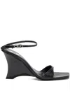 Diesel Lizard-effect Sandals In Black
