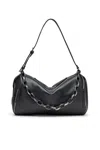 Diesel Load-d-shoulder Bag In Brushed Laminated Pu In Black