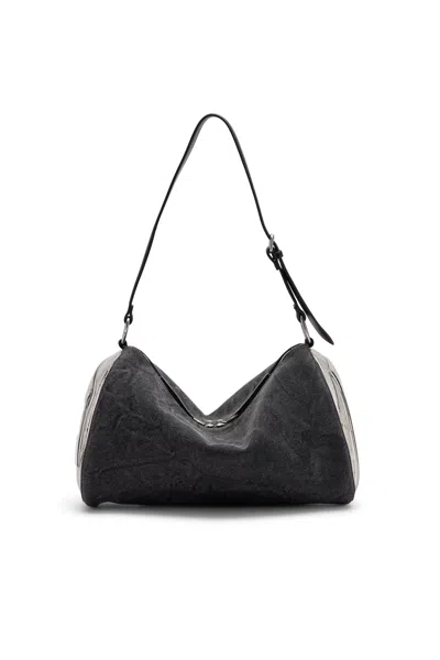 Diesel Load-d-shoulder Bag With Transparent Oval D Sides In Black