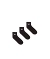 Diesel Logo Ankle Socks (set Of Three) In Black