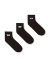 Diesel Logo Ankle Socks (set Of Three) In Black